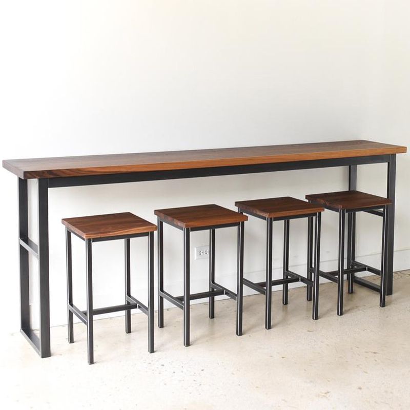 Solid Wood Top Bistro Set 1/2/5 Pieces Modern Rectangle Pub Table Set