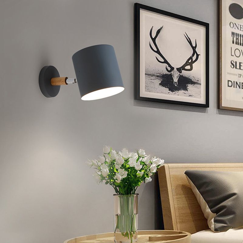 1-Light Geometric Wall Light Fixtures Modern Style Metal Wall Mount Lamp