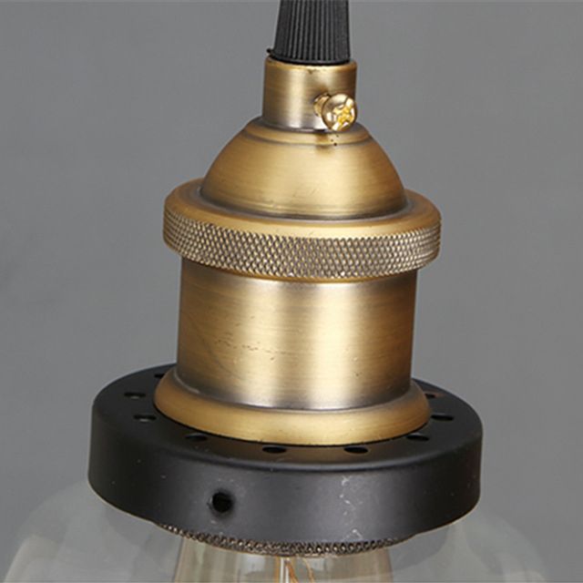 1-Licht-Glasanhängerlampe, industrielles, klares Glas Licht für Wohnzimmer