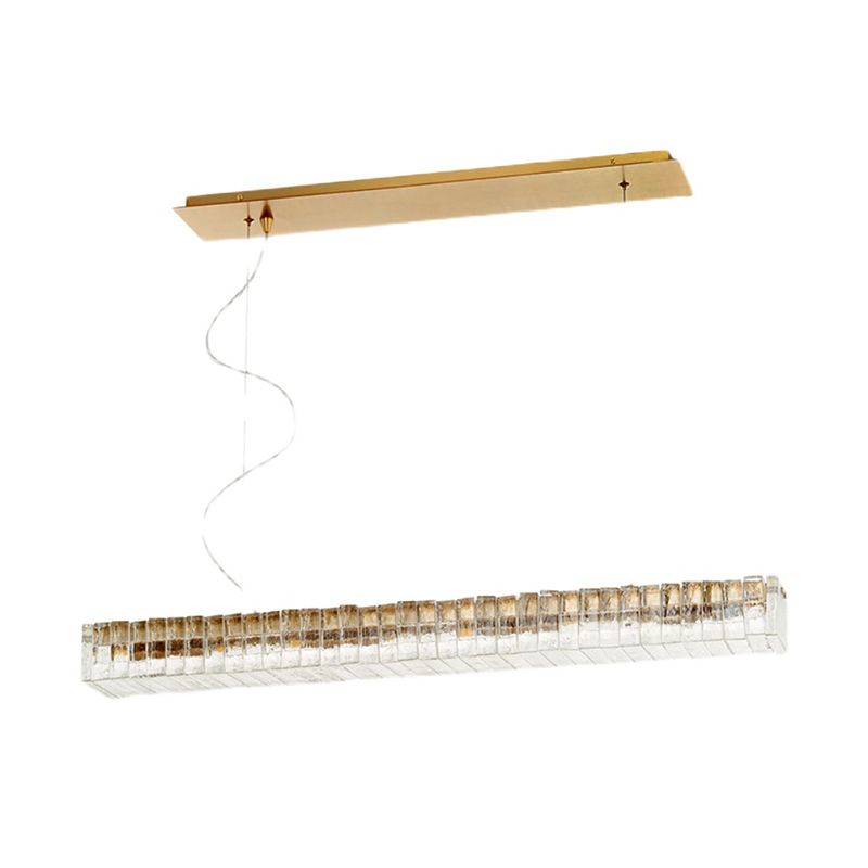 Modern Dining Chandelier Pendant Kitchen Dining Room Long Strip Crystal Hanging Lamp