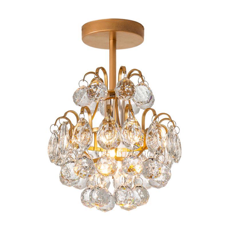 Cadre de bras plié moderne Métal de plafond 1 Corridor lumineux Mount semi-chasseur Lumière en or / noir