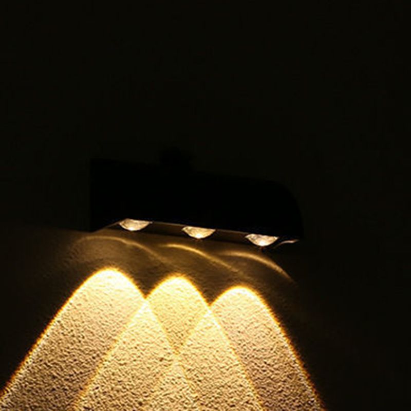 Modern Style Wall Lamp Metal 3 Lights Sconces in Black for Outdoor