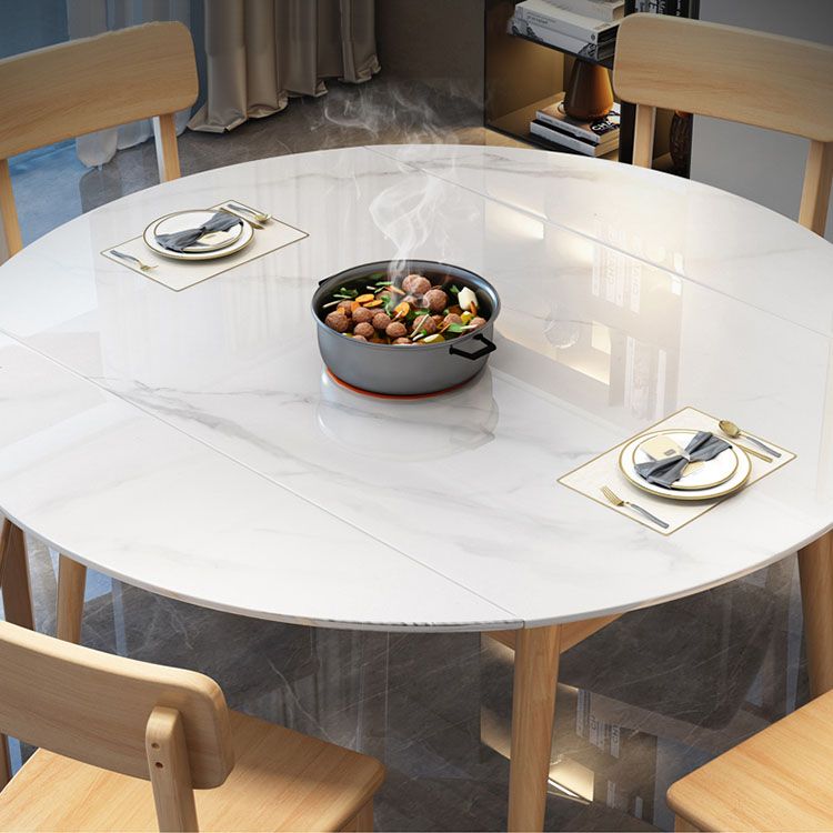 4 Legs Dining Table Sintered Stone Extendable Table for Kitchen