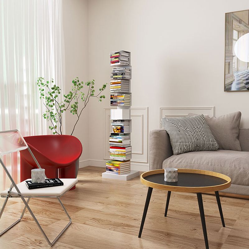 Contemporary Corner Bookcase Geometry Vertical Bookshelf for Living Room