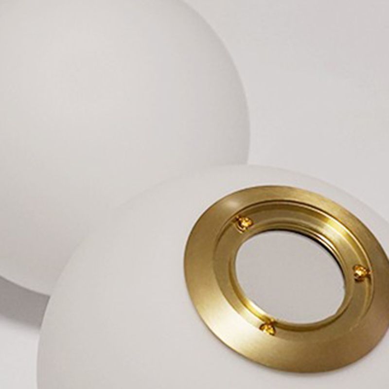 Bedroom Wall Sconce Lighting Nordic Style Wall Mounted Light with Orb Glass Shade
