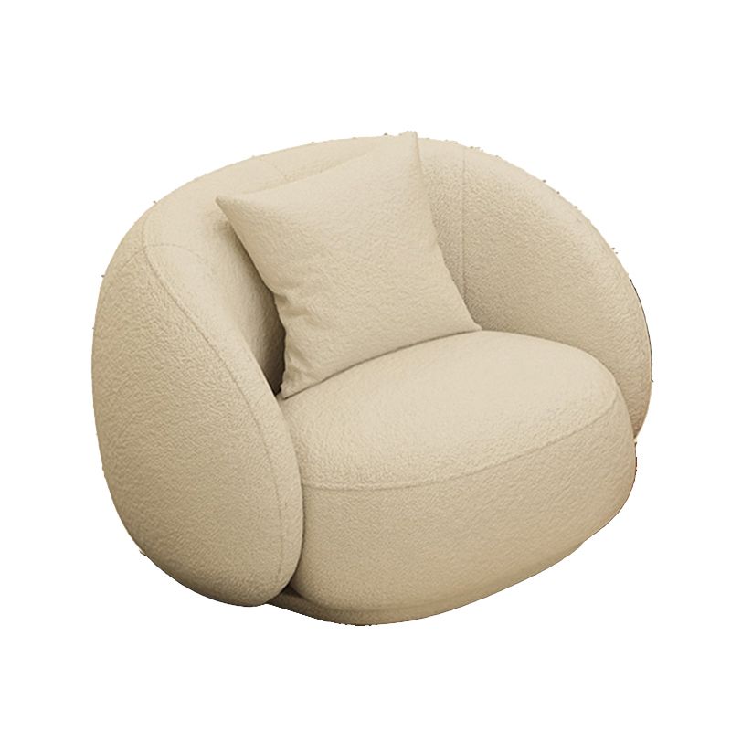 Wool Recessed Arm Sofa Curved Sofa 29.53" High for Living Room
