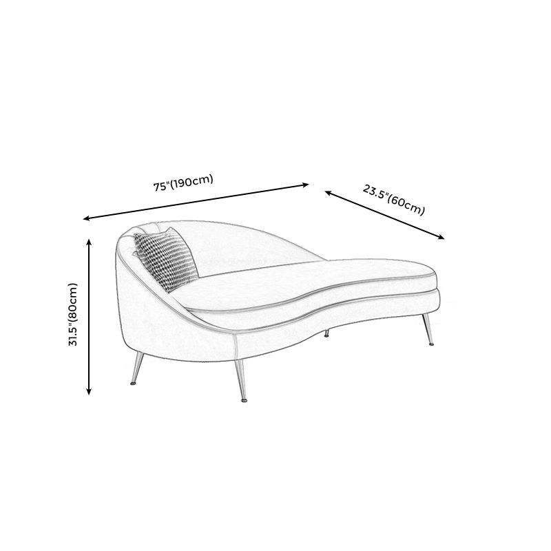 Sofá de terciopelo glamoroso 4 asientos curvos apretados 74.80 "W SOFA para sala de estar