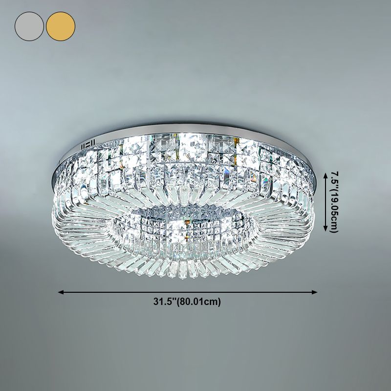 Lampada da soffitto rotonda a soffitto Simplicity Lampada da soffitto a incasso in cristallo a LED