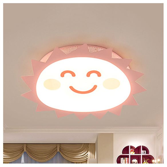 Cartoon sourire soleil encastré lumière acrylique Eye Guard LED plafonnier de jardin d'enfants