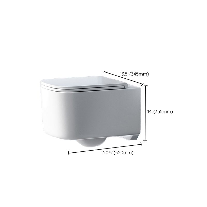 Modern Wall Mounted Flush Toilet White Urine Toilet with Seat for Bathroom