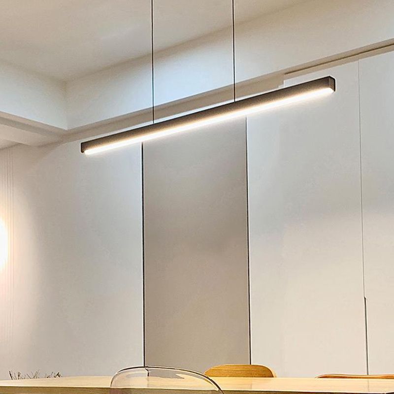 Modern Island Hanging Lighting Fixtures 1 Light Hanging Lamp Kit in Black