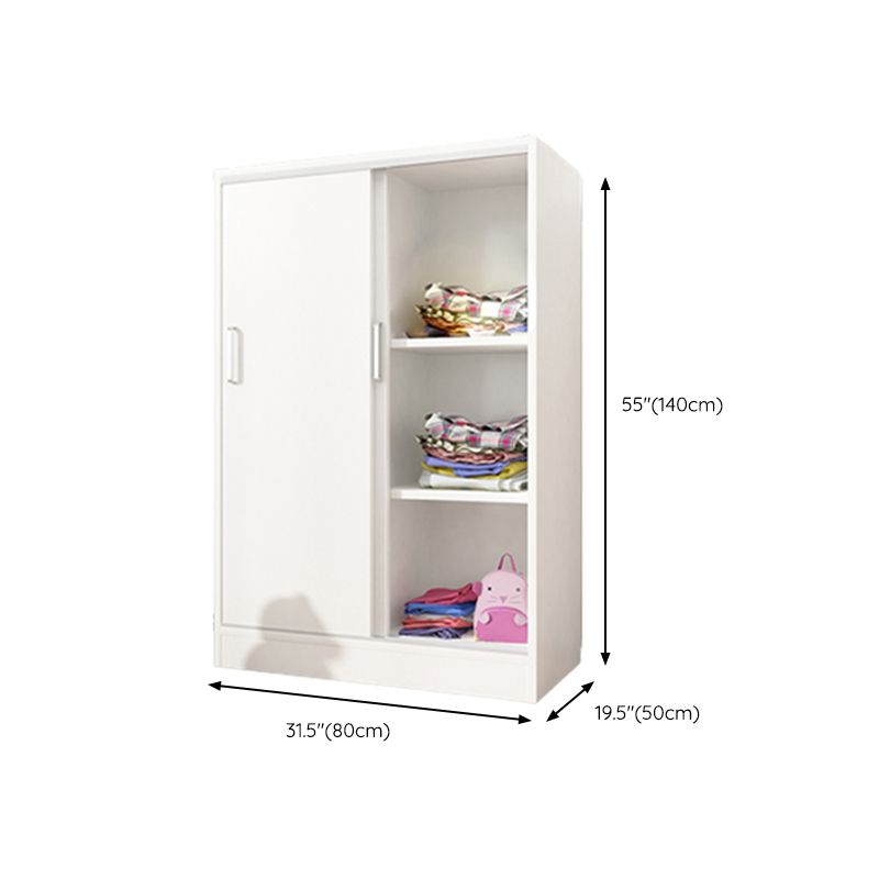 Manufactured Wood Kid's Wardrobe Contemporary White Kids Closet with Garment Rod
