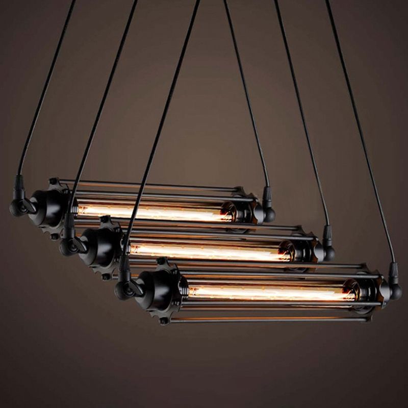 Luci a sospensione da cucina contemporanea illuminazione isola lineare luce appesa in nero