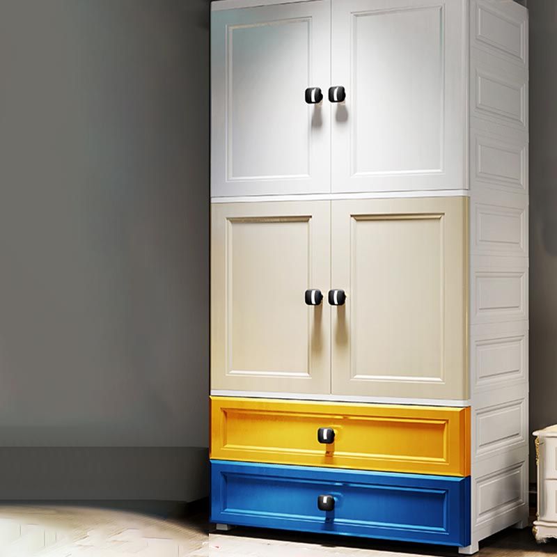 Contemporary Wardrobe Cabinet Plastic Hinged Wardrobe Armoire