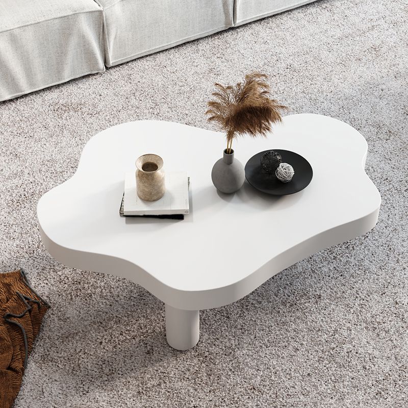 Nordic Geometric Wooden Coffee Table 3 Legs Cocktail Table - 15.75" H