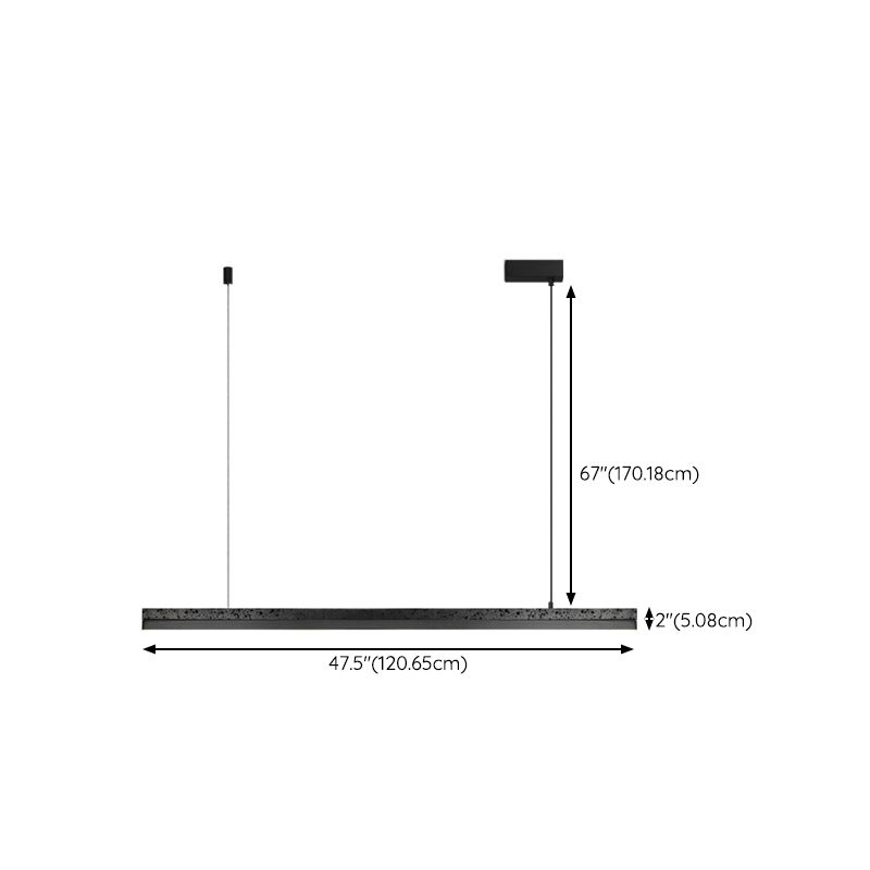 Contemporary Hanging Light Linear Stone Island Light Fixture for Dining Room