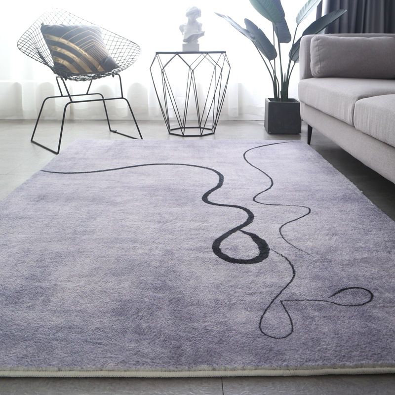 Light Pink Modern Rug Polyester Color Lump Rug Non-Slip Backing Rug for Home Decor