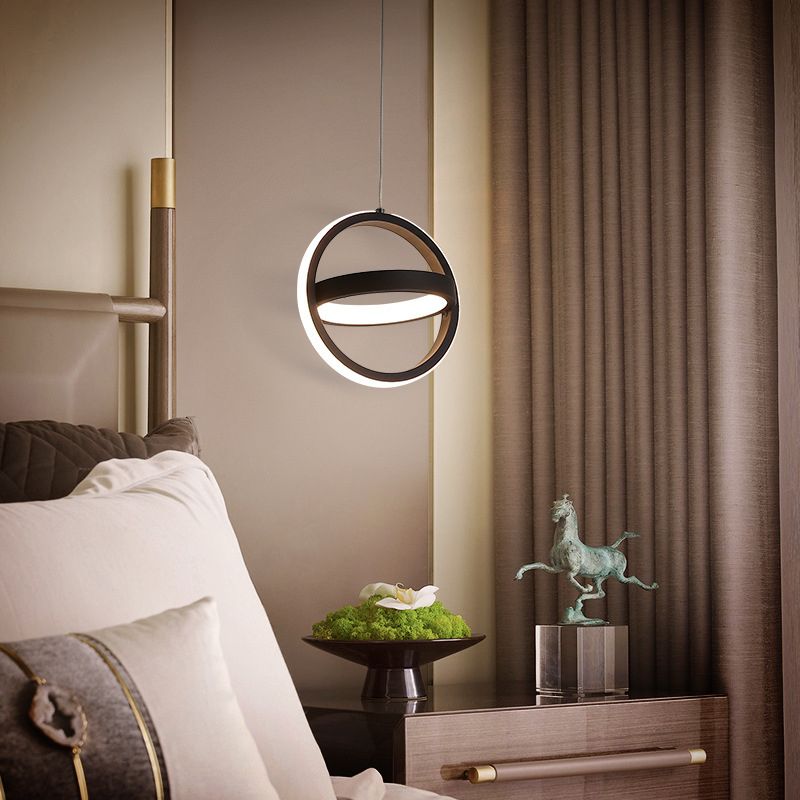 Geometrical Shape LED Pendant Lamp Modern Minimalist Metal Hanging Lamp for Living Room
