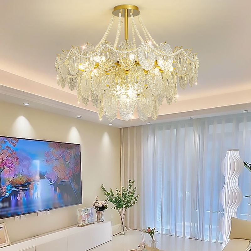 Modern Metal Ceiling Light Geometric Shape Island Lamp with Glass Shade for Bedroom