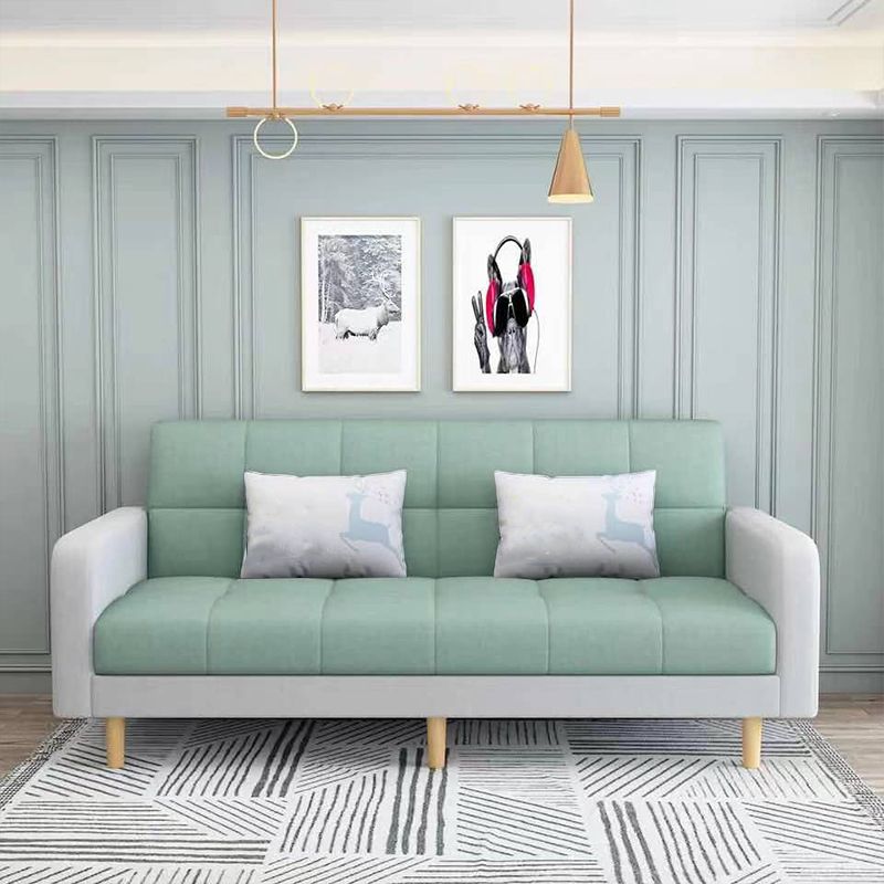 Transitional Modern Biscuit Back Sofa 31.5"High Square Arm Stain Resistant Sofa