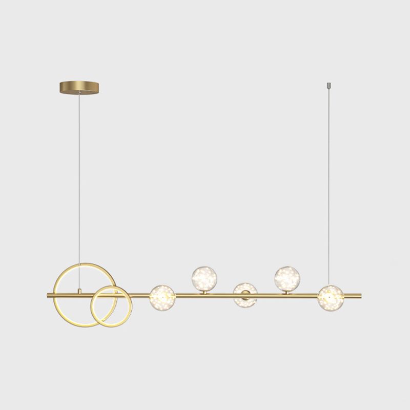 Modern Pendant Light Geometric Island Light Fixture Metal Island Lights in Gold