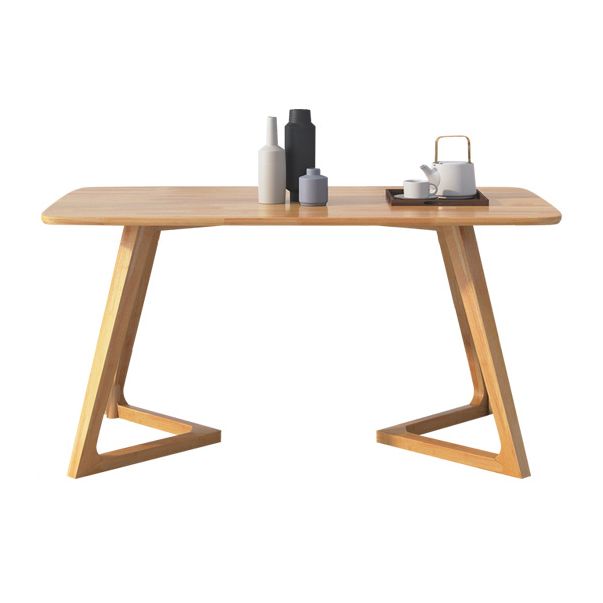 Mesa rectangular de roble moderno, muebles de pedestal doble de madera maciza para interiores