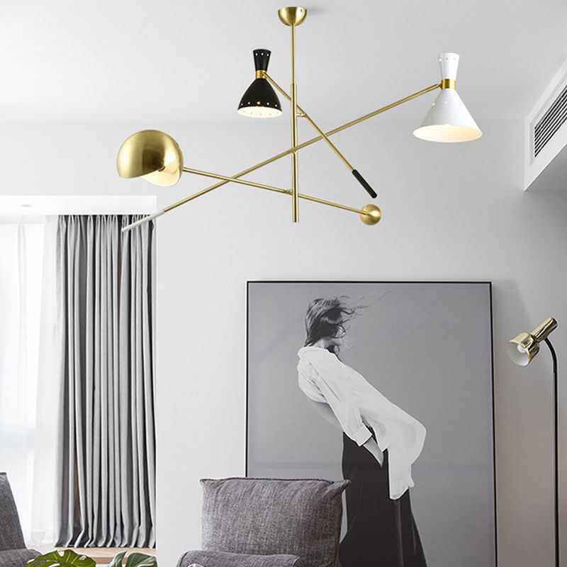 Metalen geometrische vorm kroonluchter moderne led kroonluchter lamp voor slaapkamer