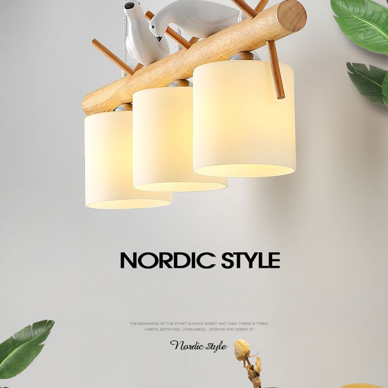 Cylindrical Island Pendant Lights Ultra-Contemporary Wood Island Pendant Lights for Restaurant