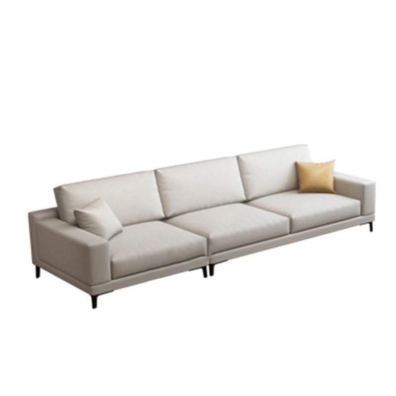 Loose Back Faux Leather Square Arm Sofa with Waterproof and Stain Resistant