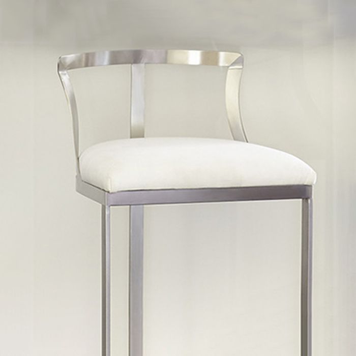 Glam Style Upholstered Counter Height Stool Metal Bar Stool Bar Stool