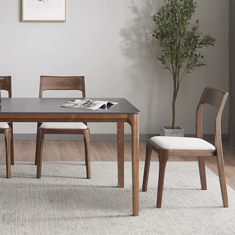 Armless Dining Chairs Modern Ash Wood Side Chairs for Dining Room