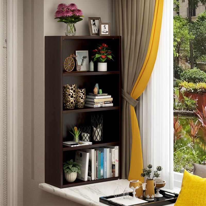 Modern Style Bookshelf Closed Back Wood Bookcase for Home Office