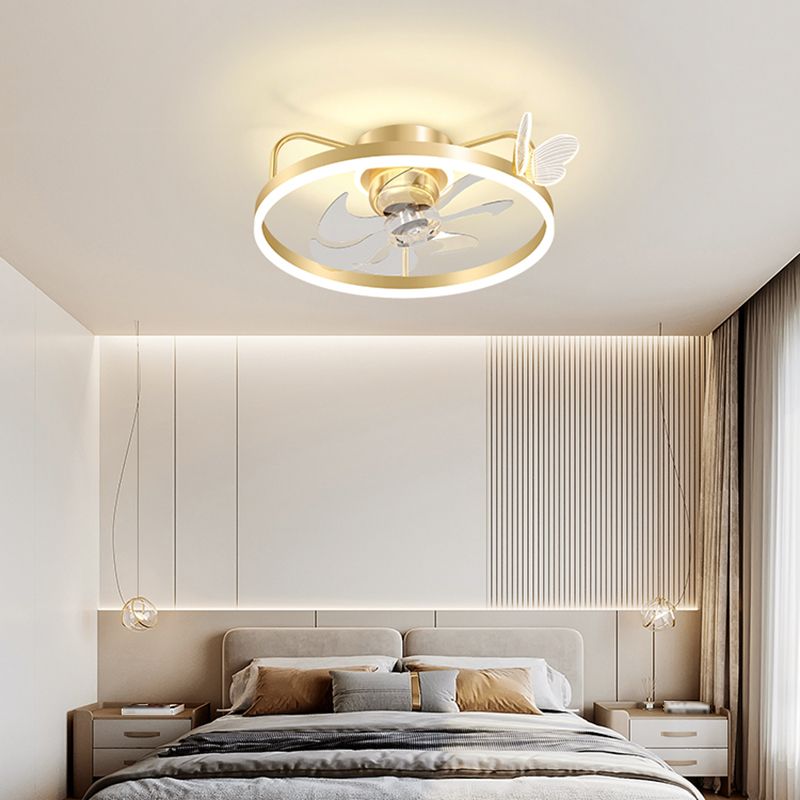 Modern Style Ceiling Fan Lamp Metal Ceiling Fan Lighting for Bedroom