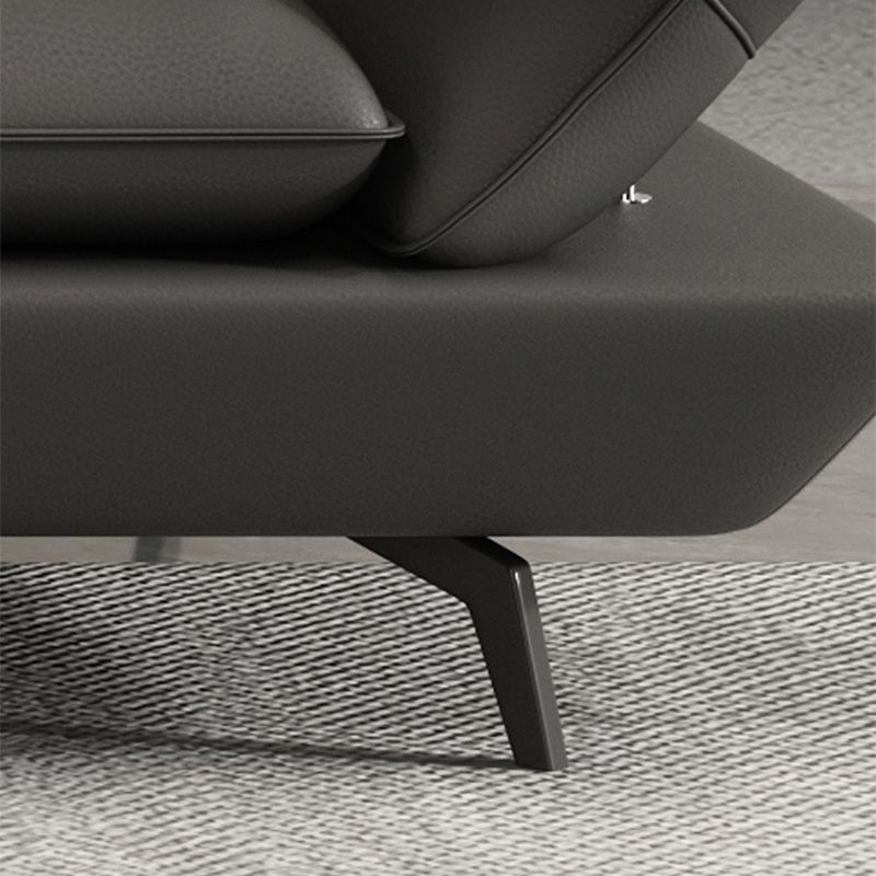 Black Flared Arm Sofa Contemporary Standard Sofa for Living Room