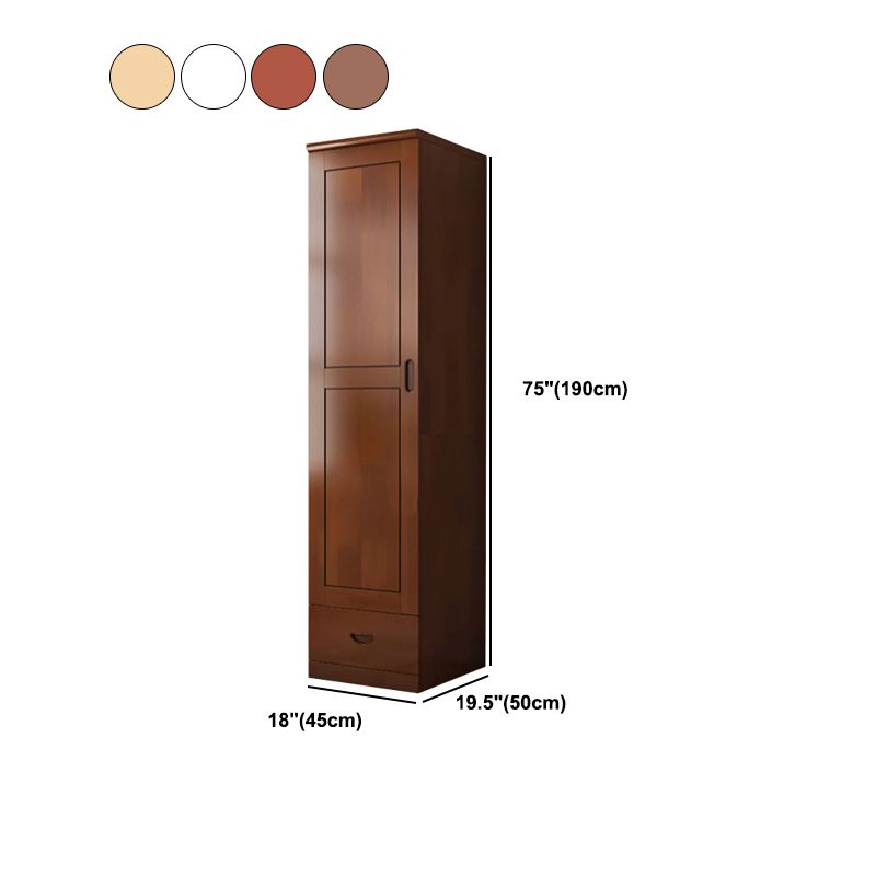 Traditional Wardrobe Cabinet Hinged Rubberwood Wardrobe Armoire