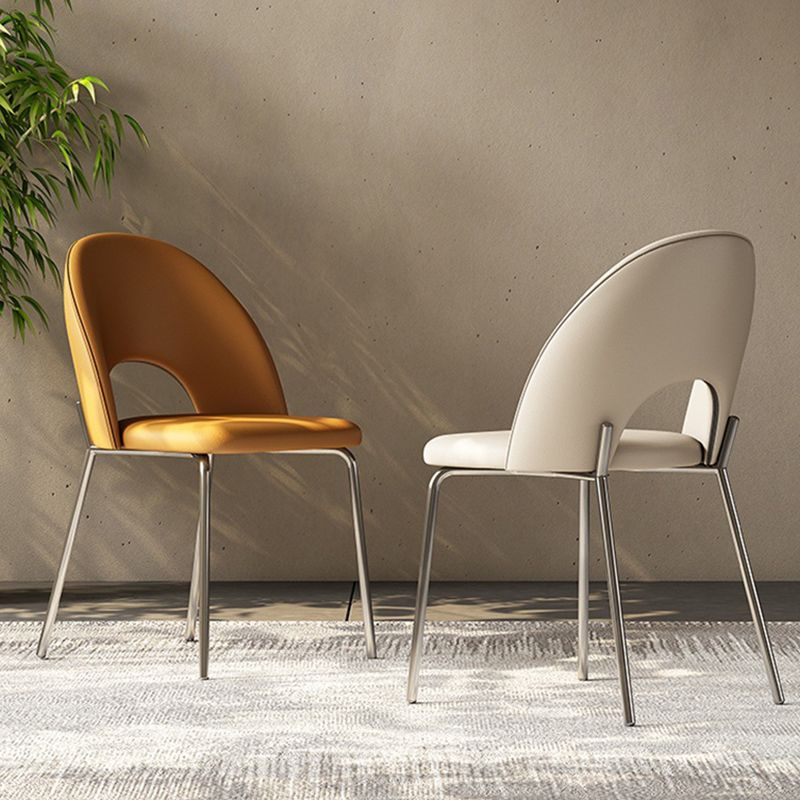 Modern Side Chair Open Back Metal Dining Room Chair for Kitchen