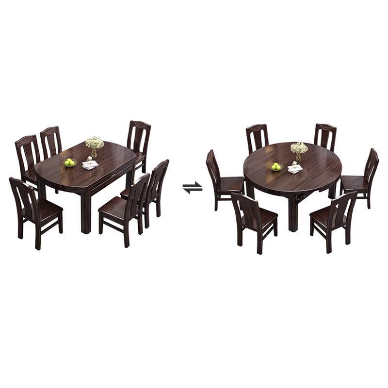 Extendable DiningTable Set 5/7/9 Pieces with Wood Base Kitchen Furniture Set