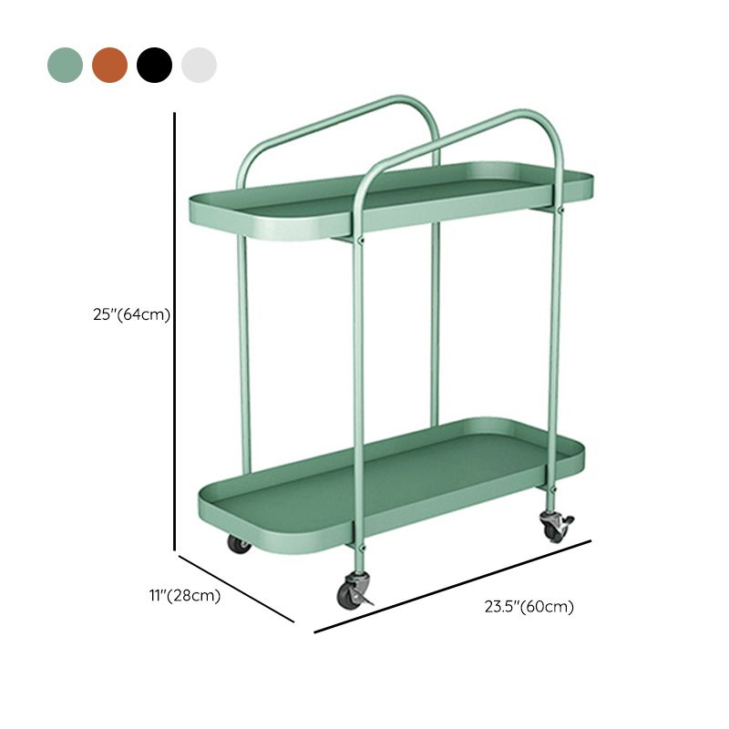 25.2" Tall Metal Side Table Shelf Included End Table with Casters