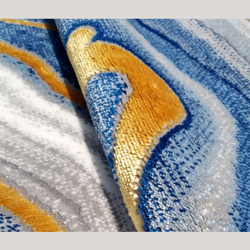 Grey Modern Rug Polyester Abstract Pattern Area Carpet Stain Resistant Area Rug for Home Decor