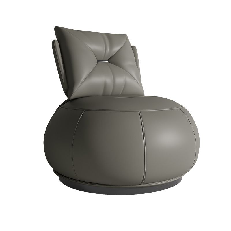 Solid Color Lounge Chair Living Room Round Base Side Fixed Back Chair