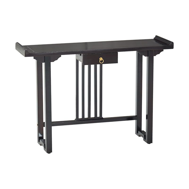 Pine Console Table Mid-Century Modern Rectangle Accent Table for Hall