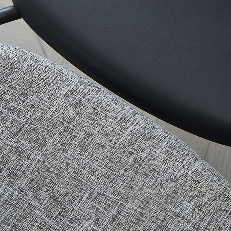 Modern Upholstered Armless Chair Plastic Dining Chair with Metal Base for Restaurant