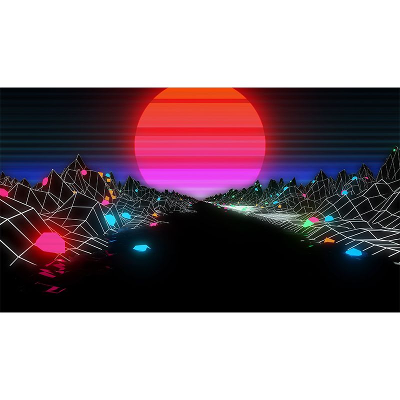 Washable Illustration Mural Wallpaper Cyberpunk Style Indoor Wall Mural