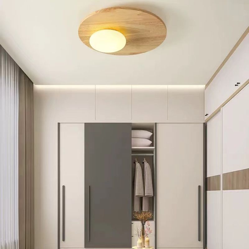 Modern Ceiling Light Wood Flush Mount Lighting for Hallway and Home