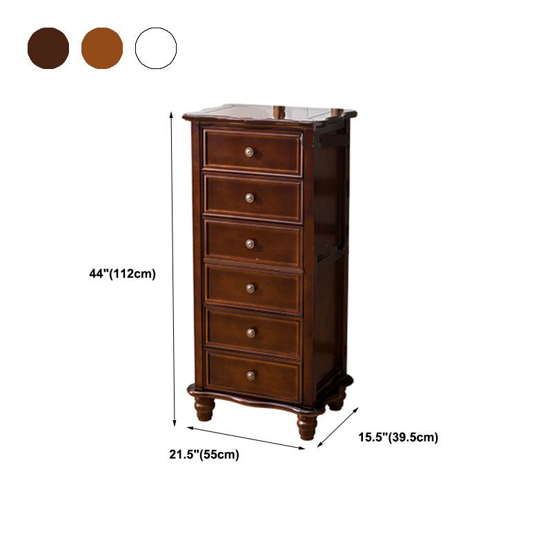 American Traditional Wood Lingerie Chest Bedroom Vertical Dresser without Mirror