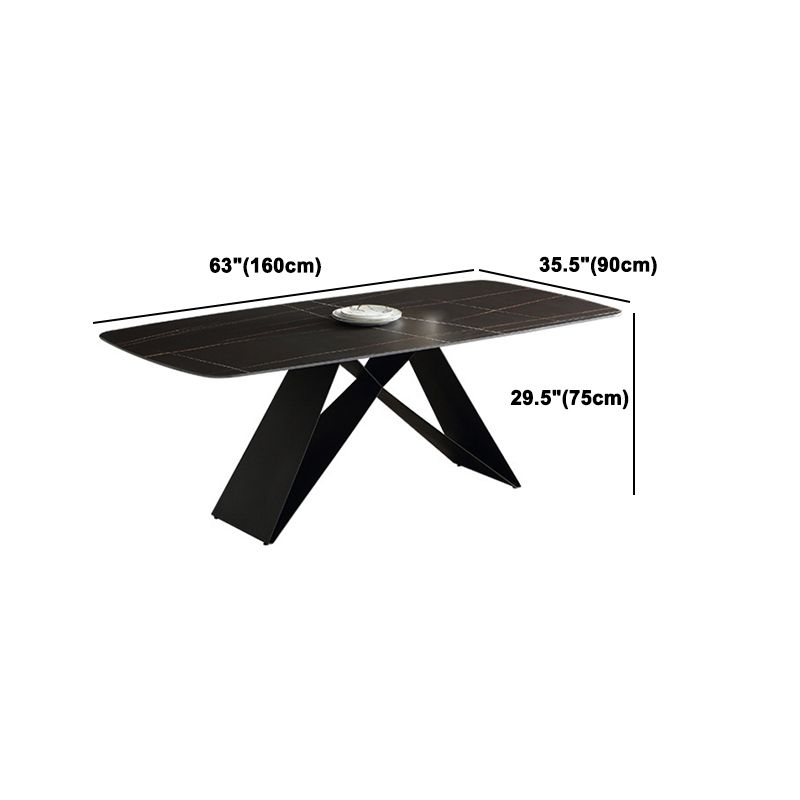 Modern Sintered Stone Top Dining Set Rectangle 1/4/5/7 Pieces Dining Area Table Set