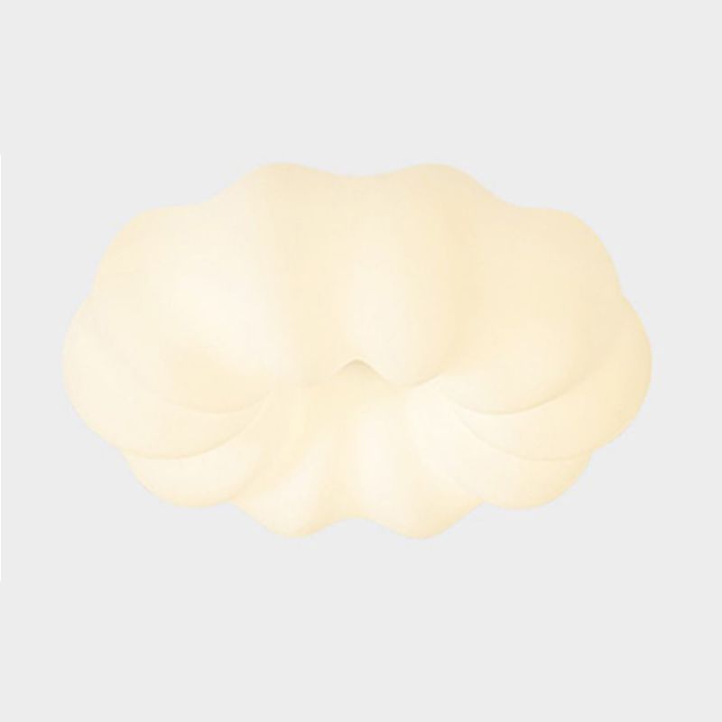 Modern LED Metal Flush Mount Pumpkin Shape Ceiling Lamp with Plastic Shade for Living Room