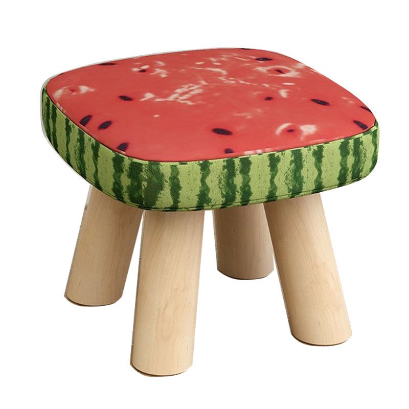 Modern Ottoman Cotton Detachable Seat Cover Solid Color Square Ottoman