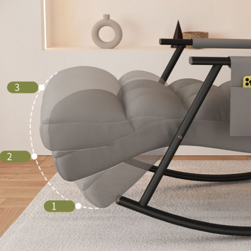 Modern Style Cushions Rocker Chair Spindle Rocker Chair with Metal Frame