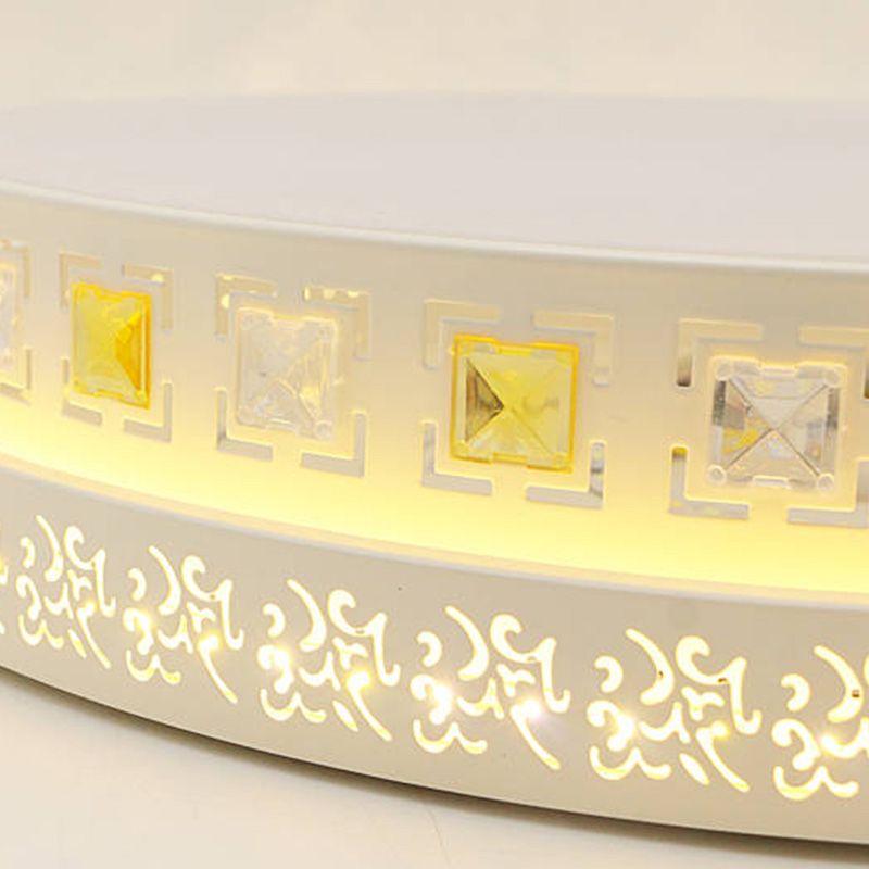 Plafonnier en cristal de forme géométrique de Style Simple et moderne, 1 lumière en fer pour salon et chambre à coucher
